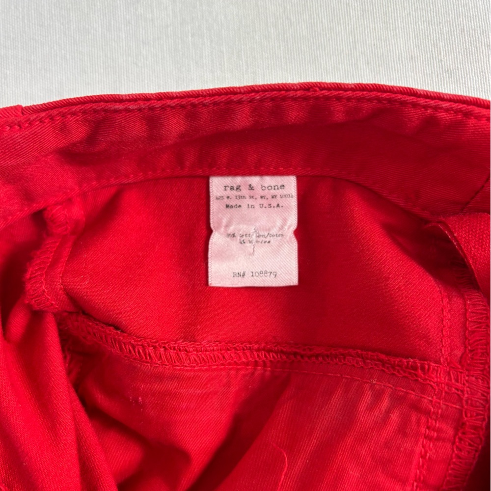 rag & bone‎ RED Jeans Skinny Zipper Pockets Retail $198 Women’s Size 27 - Picture 13 of 16
